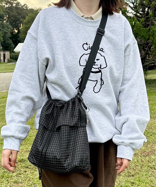 Rename カラビナ付き パラコード巾着 ナイロンショルダーバッグ