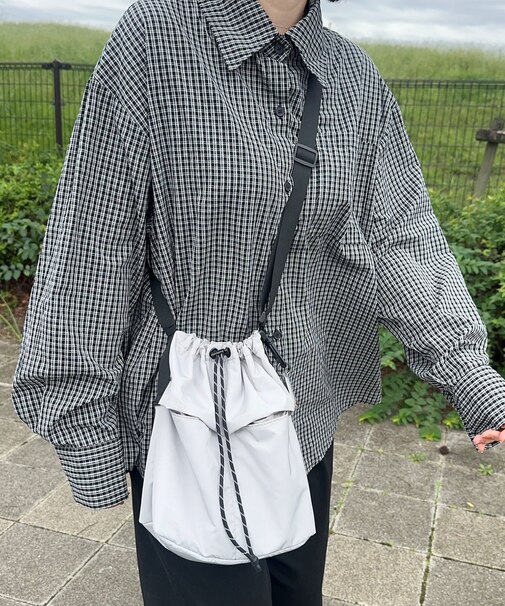 Rename カラビナ付き パラコード巾着 ナイロンショルダーバッグ