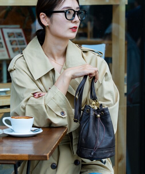 DEVICE ヴィンテージデザイン 巾着 ショルダーバッグ ハンドバッグ