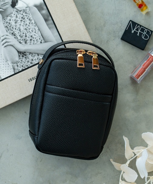 【自立可能/がばっと開く】Rename ハンドル付き タテ型 メイクポーチ