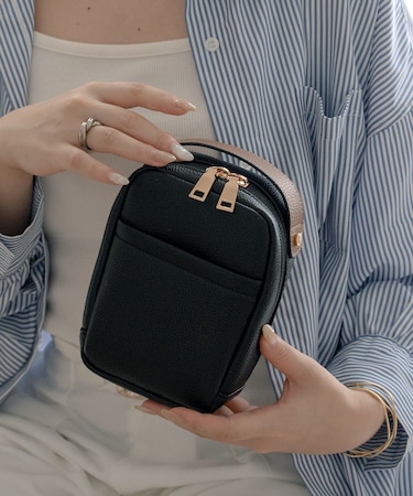 【自立可能/がばっと開く】Rename ハンドル付き タテ型 メイクポーチ