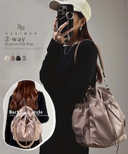 REAIMER【リエメ】2way ドロストバッグ ハンドバッグ リュック トート ショルダーバッグ