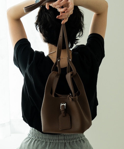 ソフトスクエア 2WAY ミニ ハンドバッグ ショルダーバッグ (ポーチ付き)