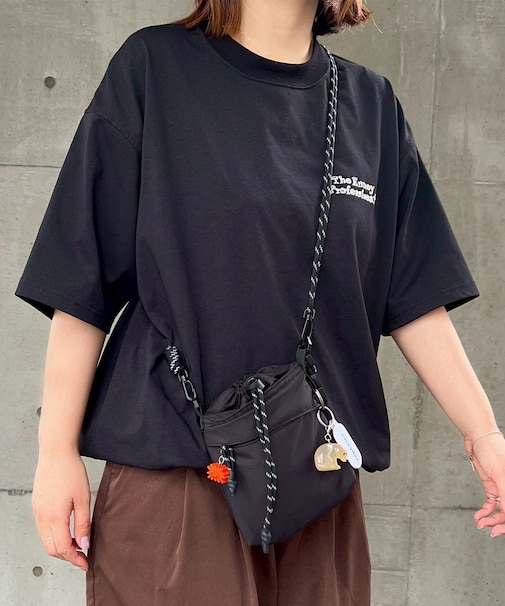 3WAY キーホルダー付き パラコード 巾着バッグ ミニショルダーバッグ スマホショルダー ネックポーチ