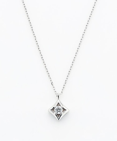 K10WG ダイヤモンド ネックレス＜Wish upon a starカード＞