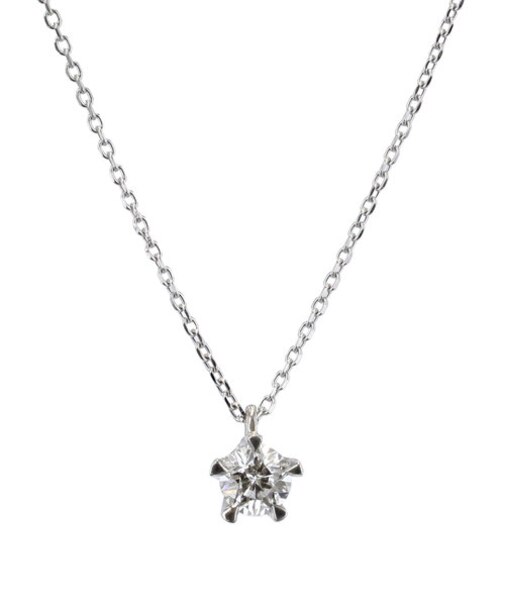 K18WG ダイヤモンド ネックレス＜Wish upon a star鑑定書＞
