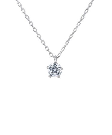 K18WG ダイヤモンド ネックレス＜Wish upon a starカード＞