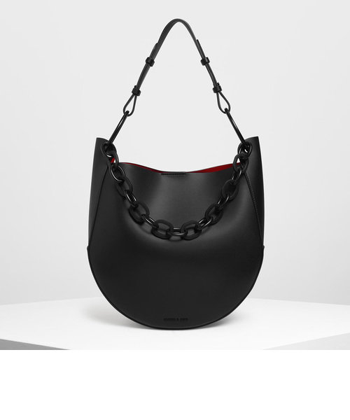 チャンキーチェーンハンドル ラージホーボーバッグ / Chunky Chain Handle Large Hobo Bag ｜チャールズ＆キースの通販｜&mall（アンドモール）三井ショッピングパーク公式通販