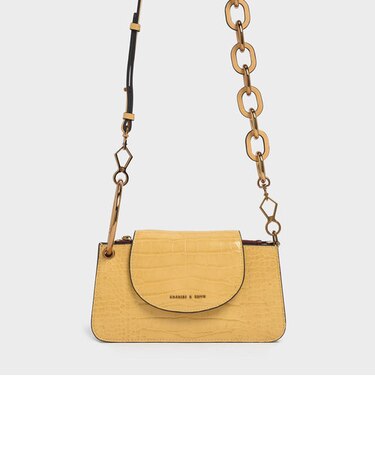 クロックエフェクト フロントフラップウォレット / Croc-Effect Front Flap Wallet