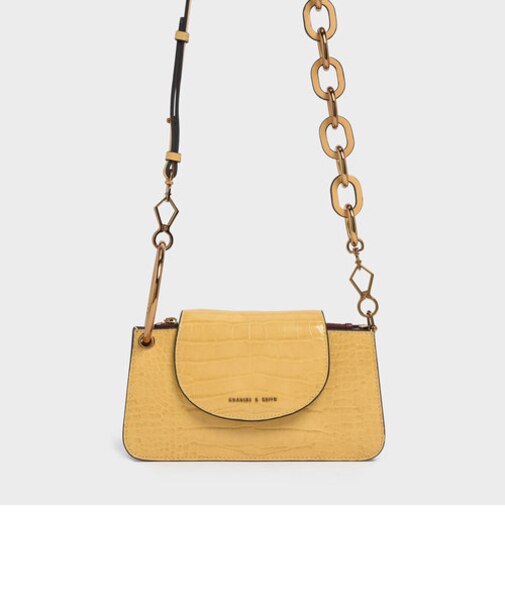 クロックエフェクト フロントフラップウォレット / Croc-Effect Front Flap Wallet