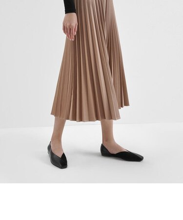 テクスチャードドルセイフラット / Textured D'Orsay Flats