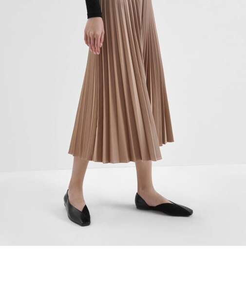 テクスチャードドルセイフラット / Textured D'Orsay Flats