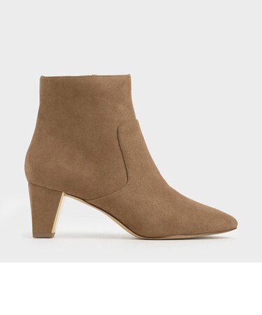 テクスチャードチャンキーヒール アンクルブーツ / Textured Chunky Heel Ankle Boots