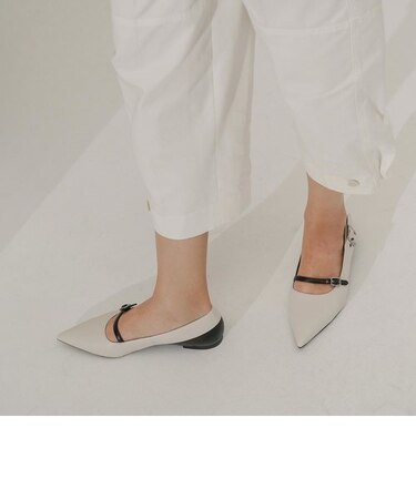 バックルディティール プリンテッドメリージェーンフラット / Buckle Detail Printed Mary Jane Flats