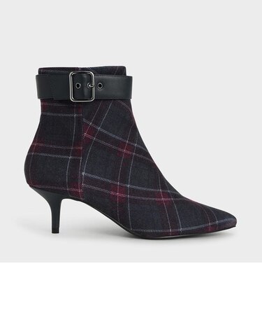 バックルキトゥンヒール ブーツ / Buckle Kitten Heel Boots