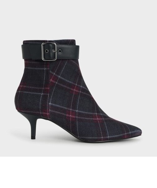 バックルキトゥンヒール ブーツ / Buckle Kitten Heel Boots