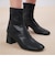 ステッチトリム ブロックヒールアンクルブーツ / Stitch-Trim Block Heel Ankle Boots