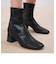 ステッチトリム ブロックヒールアンクルブーツ / Stitch-Trim Block Heel Ankle Boots