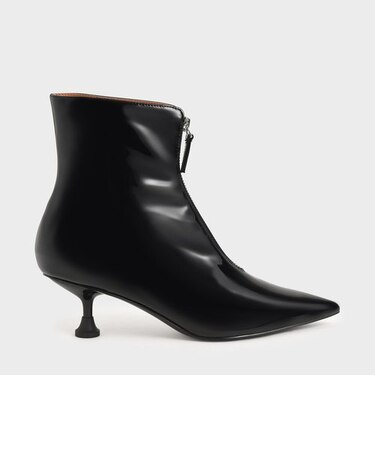 パテント フロントジップアンクルブーツ / Patent Front Zip Ankle Boots
