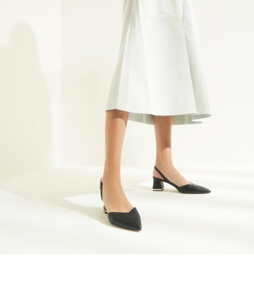トラペーズヒール スリングバックパンプス / Trapeze Heel Slingback Pumps