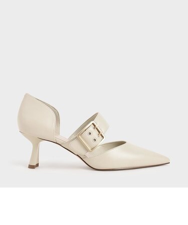 オーバーサイズドバックル ポインテッドトゥパンプス / Oversized Buckle Pointed Toe Pumps