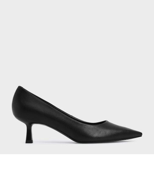 ポインテッド キトゥンヒールパンプス 【再入荷】