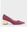 メタリックブロックヒール パンプス / Metallic Block Heel Pumps 