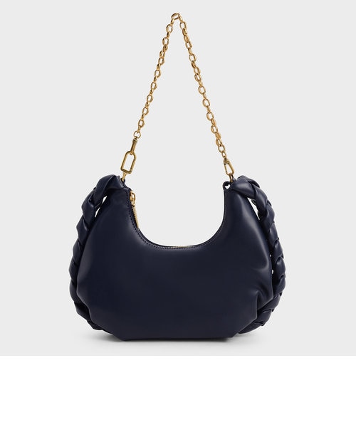 チェーンハンドル ブレーデッドホーボーバッグ / Chain Handle