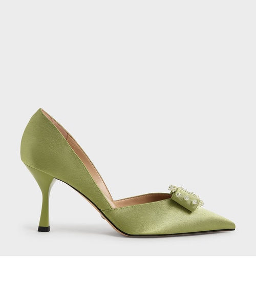 未使用品★サテンパンプス Side Open Pumps [No.720]