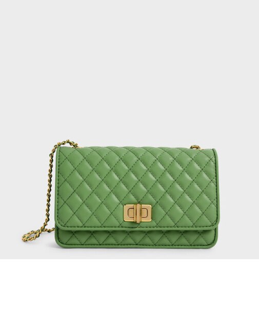 キルテッド ターンロックイブニングクラッチ / Quilted Turn-Lock Evening Clutch