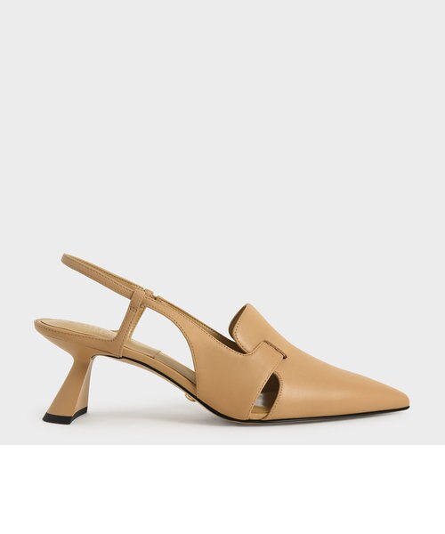 レザー スリングバックローファーパンプス / Leather Slingback