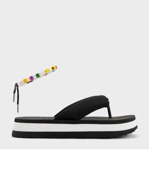 CHARLES & KEITH ターナー ノット ウェッジ 厚底 サンダル CHARLES & KEITH Tana ターナー ノットウェッジ （Black