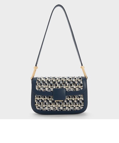 Koa コア スクエアプッシュロックニットショルダーバッグ 