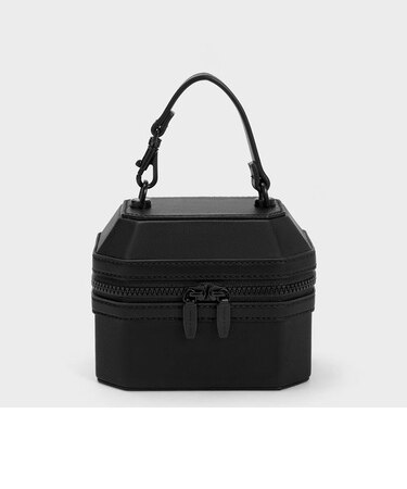 ジオメトリック ボクシートップハンドルバッグ 