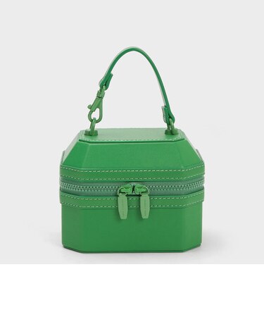 ジオメトリック ボクシートップハンドルバッグ 