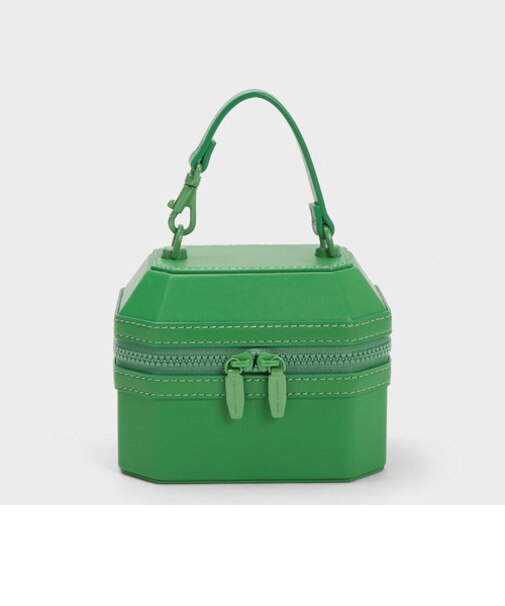 ジオメトリック ボクシートップハンドルバッグ 