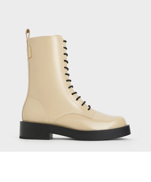 レースアップ カーフブーツ 