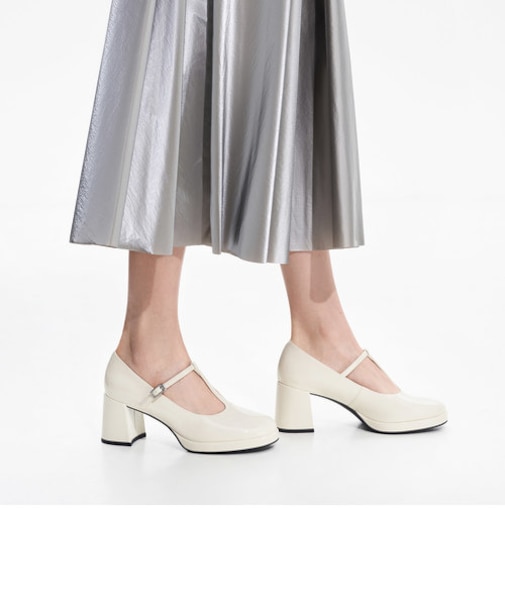 クリスタルバックル ティーバーメリージェーンパンプス