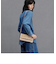 メッシュ&レザー モノグラムショルダーバッグ 