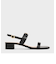 メタリックアクセント ブロックヒールサンダル 