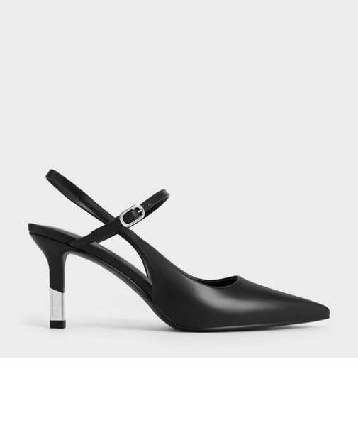 ツートーンヒール スリングバックパンプス