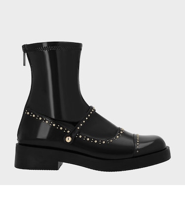 スタッズ アンクルブーツ 