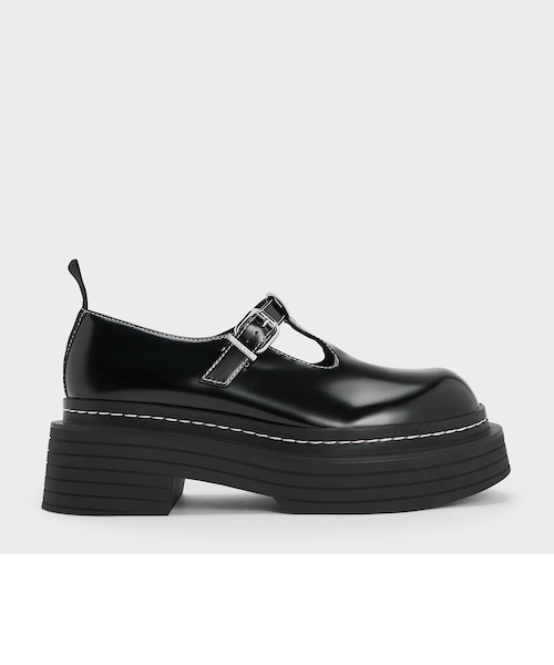 (新品未使用)CHARLES ＆KEITH プラットフォーム メリージェーン Tバー プラットフォームメリージェーン｜チャールズ＆キースの通販