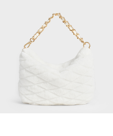 Duo ドゥオ ファーリーキルトクレセントバッグ