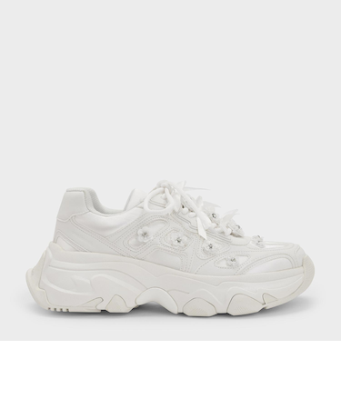 Gaskell ギャスケル フラワーエンベリシュッドチャンキースニーカー