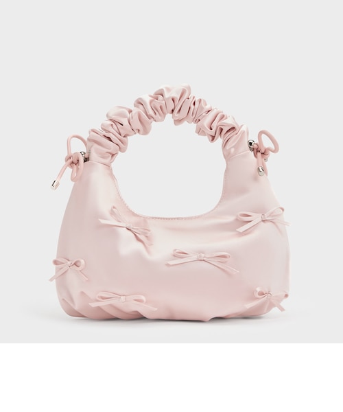 〈新品〉CHARLES & KEITH サテンボウ ルーシュドハンドルバッグ サテンボウ ルーシュドハンドルバッグ｜チャールズ＆キースの通販