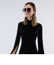 Shea シア メタリックリムスクエアサングラス