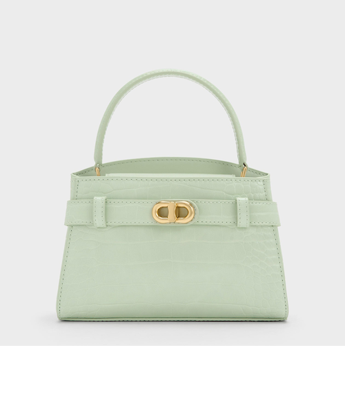 Aubrielle オブリエル クロックエフェクトトップハンドルバッグ Aubrielle オブリエル クロックエフェクトトップハンドルバッグ