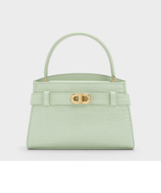 Aubrielle オブリエル クロックエフェクトトップハンドルバッグ