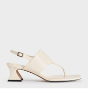 ワイドストラップ ヒールトングサンダル